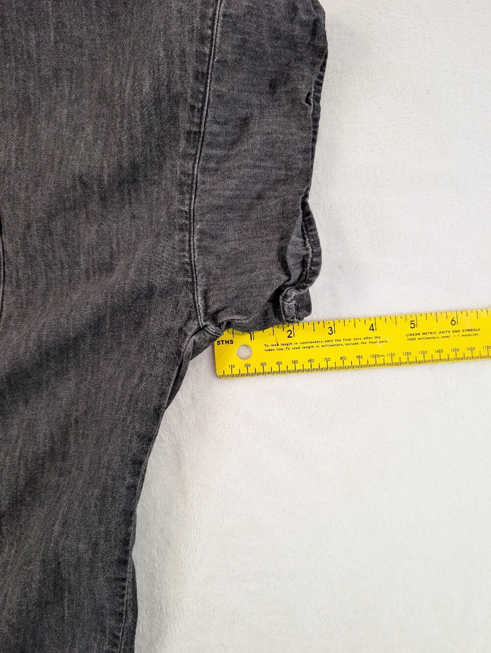 Madewell Denim Button Up Shirt Rolled Sleeve Black/Gray Wash Medium - Picture 8 of 8